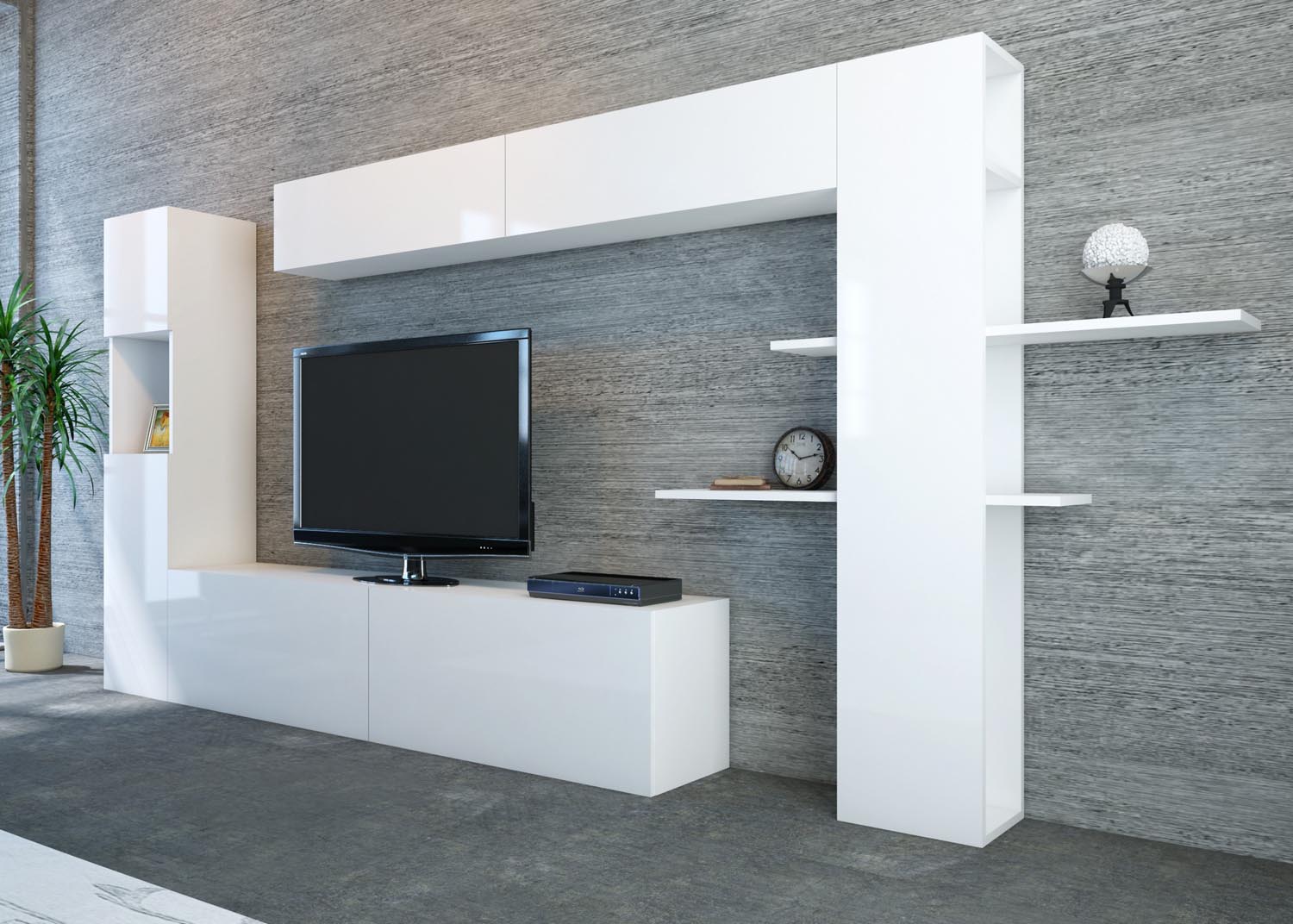 Maxi - White in Weiss präsentiert im Onlineshop von KAQTU Design AG. TV-Möbel ist von Hanah Home