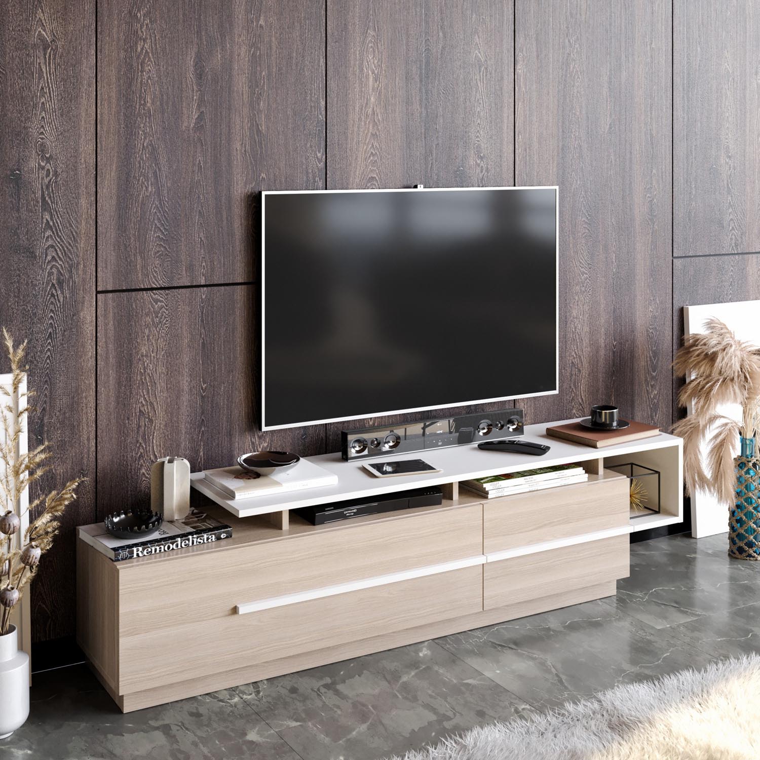 Pia - Cordoba, White in Cordoba
 Weiss präsentiert im Onlineshop von KAQTU Design AG. Sideboard ist von Hanah Home