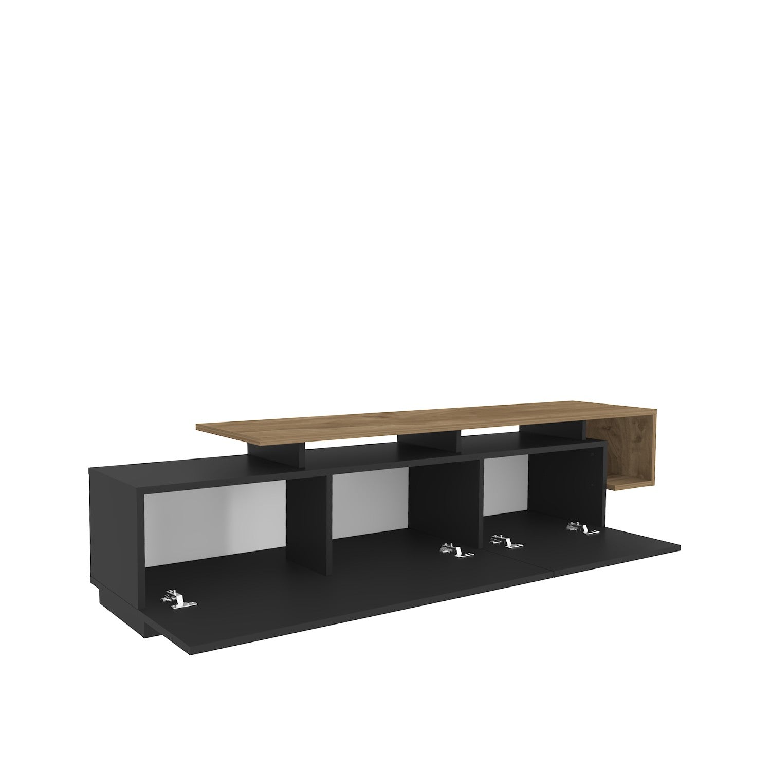 Pia - Black, Walnut in Schwarznuss präsentiert im Onlineshop von KAQTU Design AG. Sideboard ist von Hanah Home