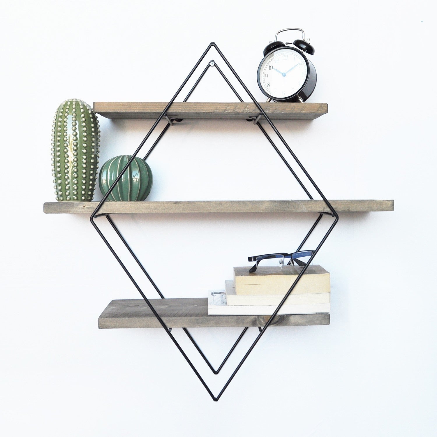 Wr007 in Walnuss Schwarz präsentiert im Onlineshop von KAQTU Design AG. Wandregal ist von Hanah Home