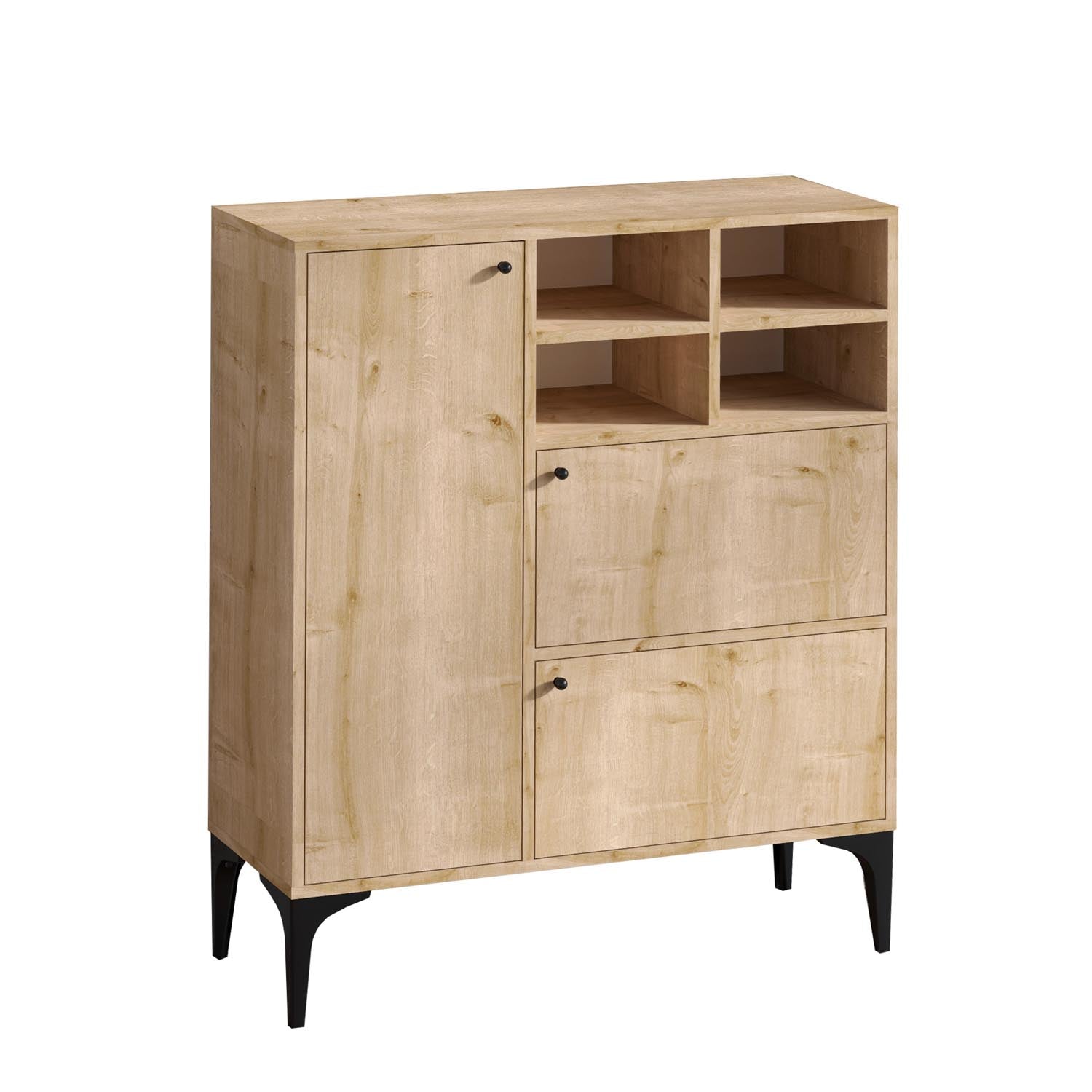Ewa - Sapphire Oak in Saphir- Eiche präsentiert im Onlineshop von KAQTU Design AG. High-Sideboard ist von Hanah Home