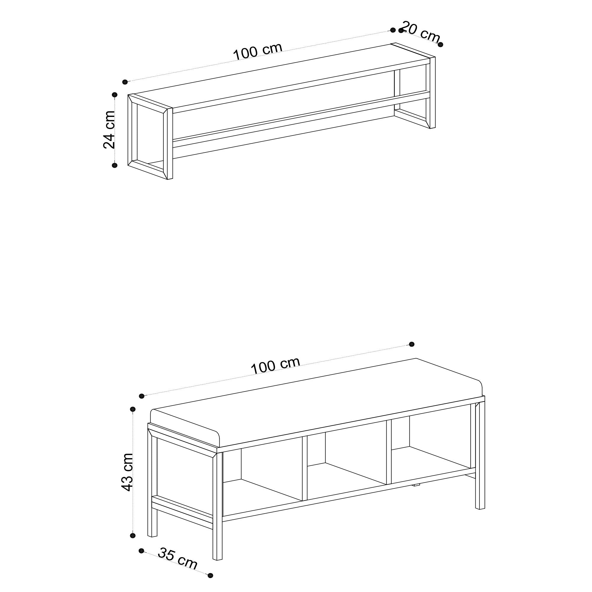 Shana in Eiche Schwarz präsentiert im Onlineshop von KAQTU Design AG. Garderobe ist von Hanah Home