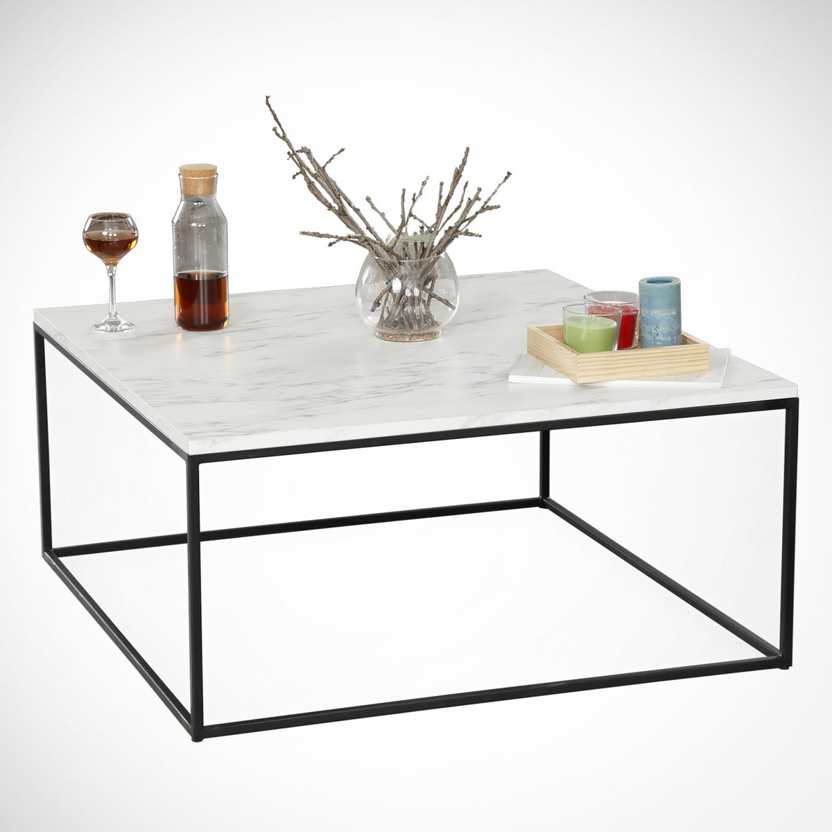 Poly Sofatisch - Weiss Schwarz in Weiss Schwarz präsentiert im Onlineshop von KAQTU Design AG. Couchtisch ist von Hanah Home