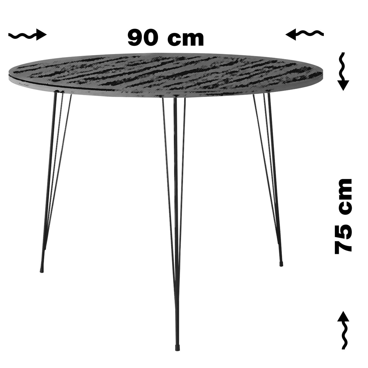 Sandalf - Marmo in Schwarz Weiss präsentiert im Onlineshop von KAQTU Design AG. Esstisch ist von Hanah Home