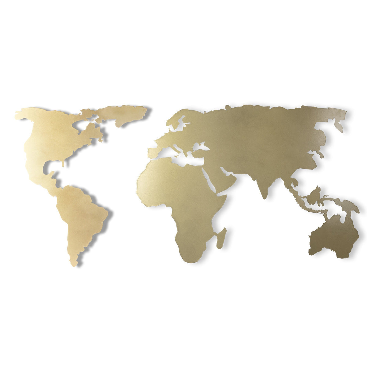 World Map Silhouette Wanddeko - Gold in Gold präsentiert im Onlineshop von KAQTU Design AG. Wanddeko ist von Wallity