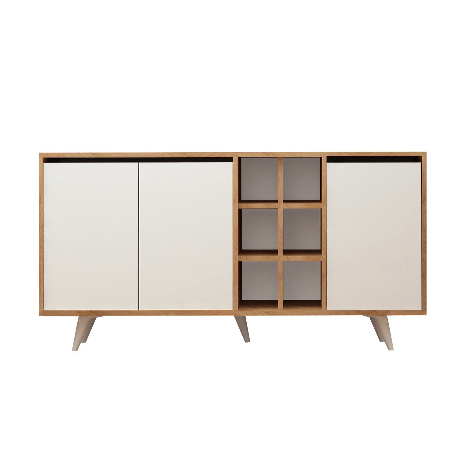 Seria in Eiche Weiss präsentiert im Onlineshop von KAQTU Design AG. High-Sideboard ist von Hanah Home