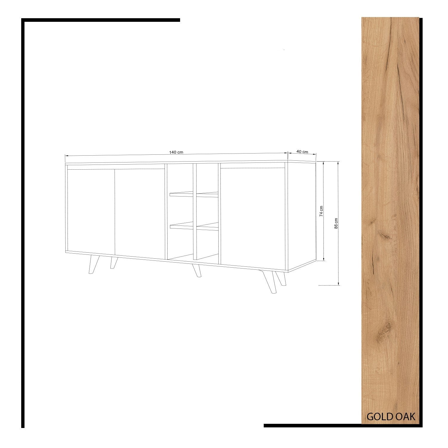 Seria in Eiche Weiss präsentiert im Onlineshop von KAQTU Design AG. High-Sideboard ist von Hanah Home