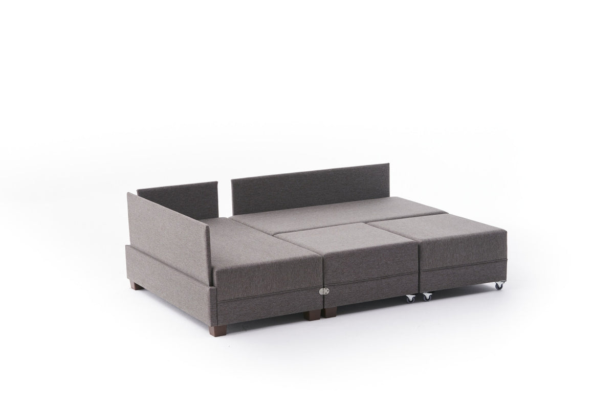 Fly Corner Sofa Bed Left Bettsofa - Braun in Braun präsentiert im Onlineshop von KAQTU Design AG. Bettsofa links ist von Atelier Del Sofa