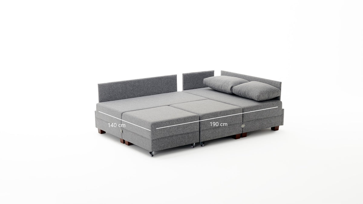 Fly Corner Sofa Bed Right Bettsofa - Braun in Braun präsentiert im Onlineshop von KAQTU Design AG. Bettsofa rechts ist von Atelier Del Sofa
