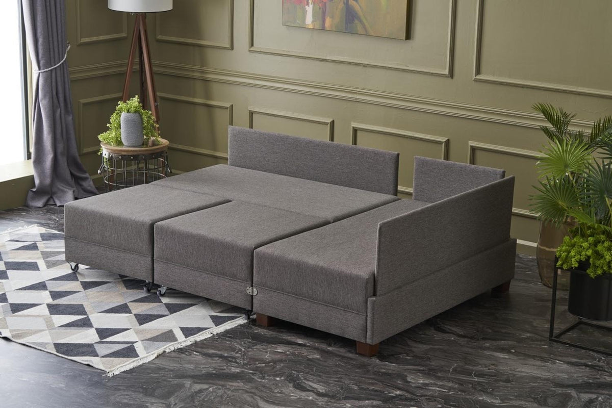 Fly Corner Sofa Bed Right Bettsofa - Braun in Braun präsentiert im Onlineshop von KAQTU Design AG. Bettsofa rechts ist von Atelier Del Sofa