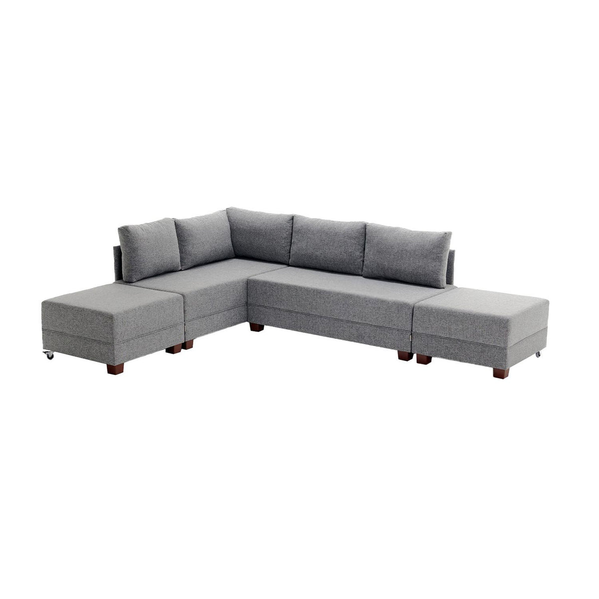 Fly Corner Sofa Bed Left Bettsofa - Grau in Grau präsentiert im Onlineshop von KAQTU Design AG. Bettsofa links ist von Atelier Del Sofa
