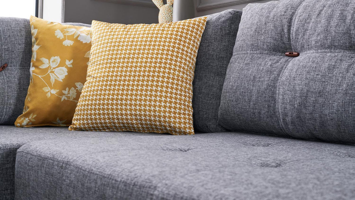 Manama Corner Sofa Bed Left Bettsofa - Grau in Grau präsentiert im Onlineshop von KAQTU Design AG. Bettsofa links ist von Atelier Del Sofa