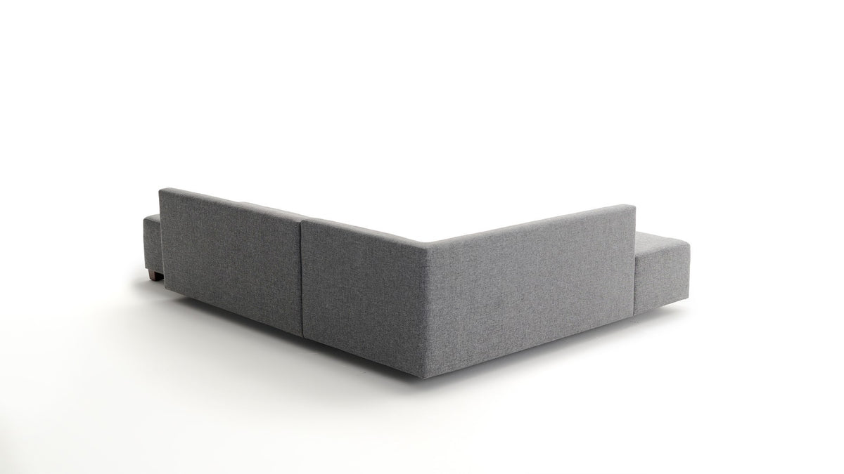 Manama Corner Sofa Bed Left Bettsofa - Grau in Grau präsentiert im Onlineshop von KAQTU Design AG. Bettsofa links ist von Atelier Del Sofa