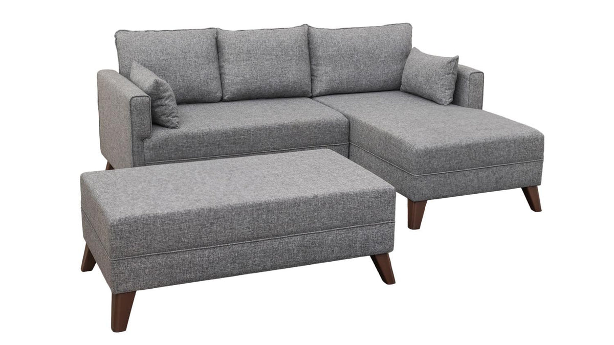 Bella Corner Sofa Right 2 Bettsofa - Grau in Grau präsentiert im Onlineshop von KAQTU Design AG. Bettsofa links ist von Atelier Del Sofa