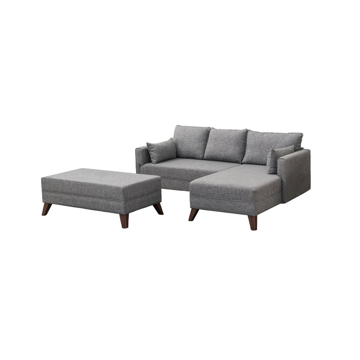 Bella Corner Sofa Right 2 Bettsofa - Grau in Grau präsentiert im Onlineshop von KAQTU Design AG. Bettsofa links ist von Atelier Del Sofa