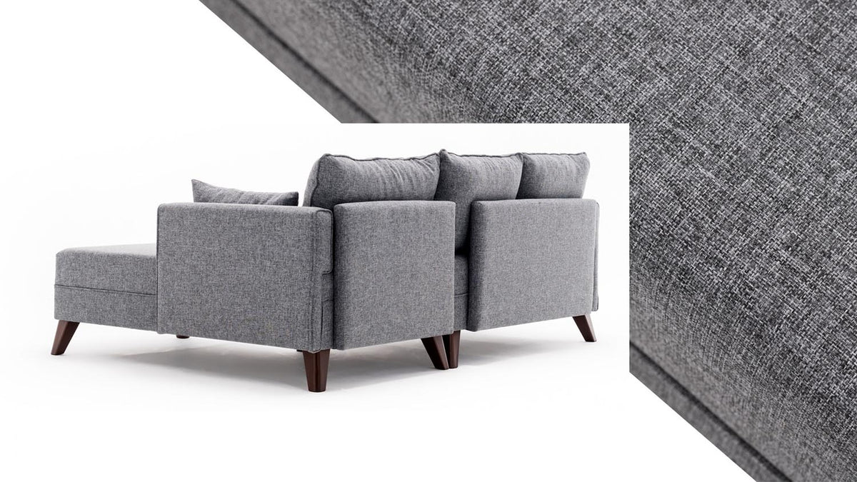 Bella Corner Sofa Right 2 Bettsofa - Grau in Grau präsentiert im Onlineshop von KAQTU Design AG. Bettsofa links ist von Atelier Del Sofa