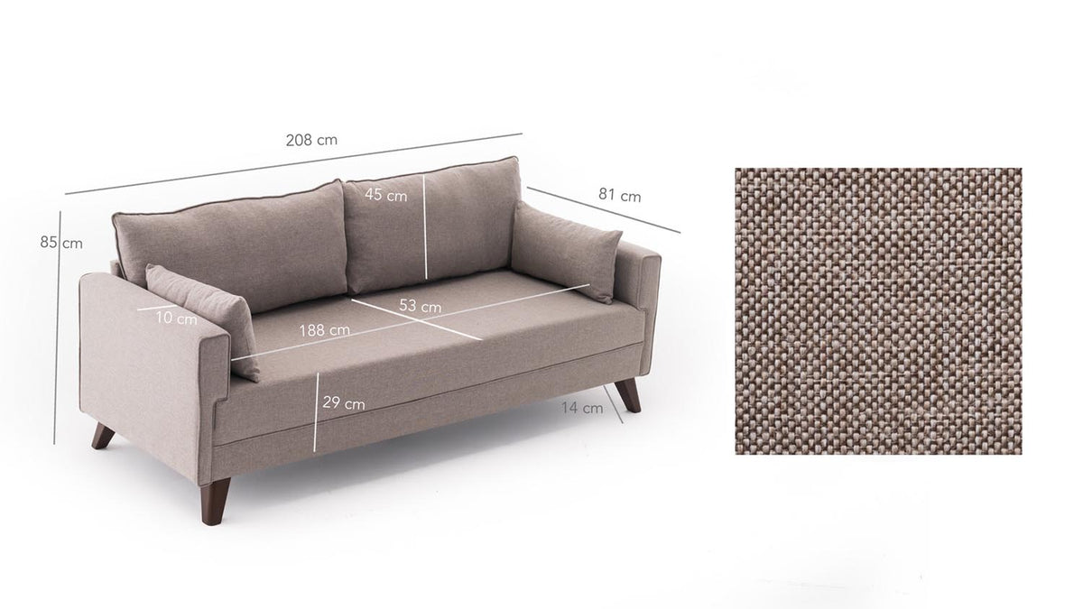 Bella Sofa For 3 Pr 3er Sofa - Sahne in Sahne präsentiert im Onlineshop von KAQTU Design AG. 3er Sofa ist von Atelier Del Sofa
