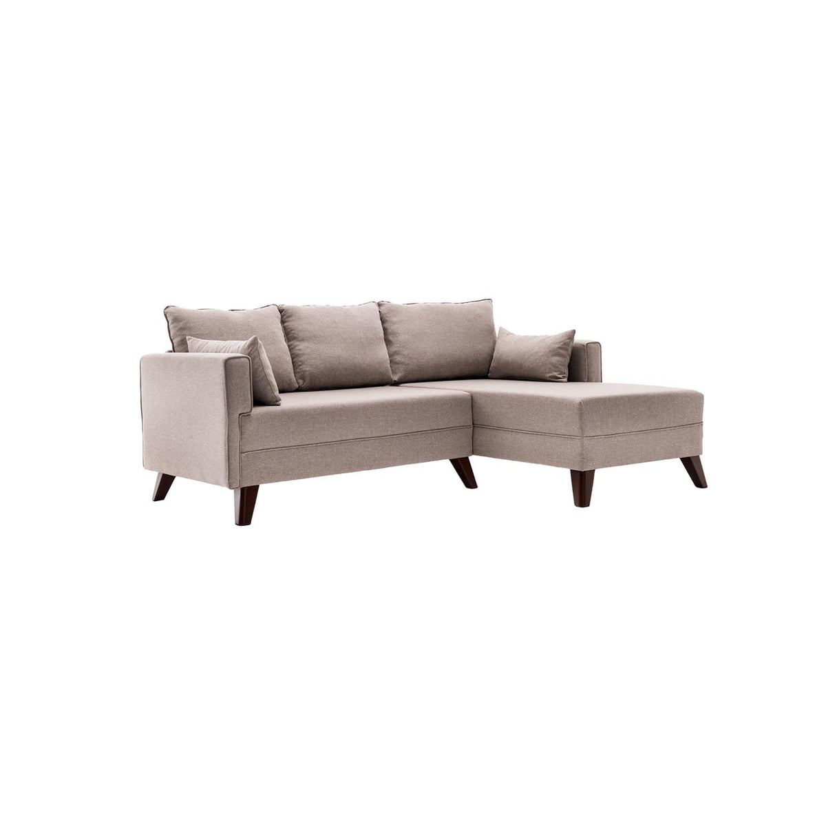Bella Corner Sofa Right 2 Bettsofa - Sahne in Sahne präsentiert im Onlineshop von KAQTU Design AG. Bettsofa rechts ist von Atelier Del Sofa