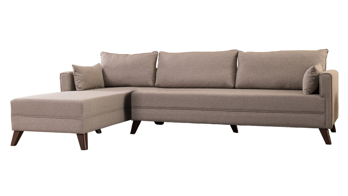 Bella Corner Sofa Left 1 Ecksofa - Sahne in Sahne präsentiert im Onlineshop von KAQTU Design AG. L-Sofa links ist von Atelier Del Sofa