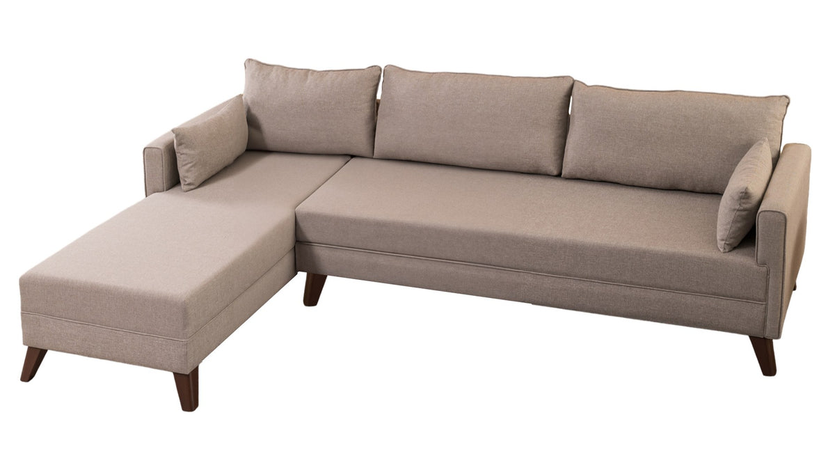 Bella Corner Sofa Left 1 Ecksofa - Sahne in Sahne präsentiert im Onlineshop von KAQTU Design AG. L-Sofa links ist von Atelier Del Sofa