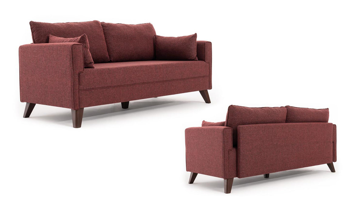 Bella Sofa For 3 Pr 3er Sofa - Karmesinrot in Karmesinrot präsentiert im Onlineshop von KAQTU Design AG. 3er Sofa ist von Atelier Del Sofa