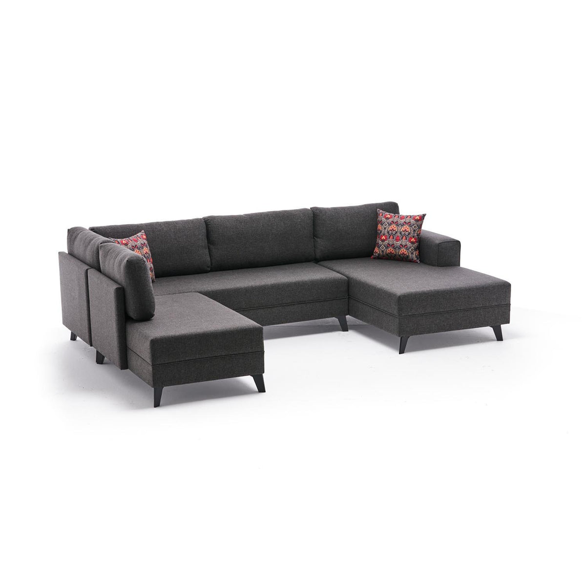 Efsun Bettsofa - Anthrazit in Anthrazit präsentiert im Onlineshop von KAQTU Design AG. Bettsofa rechts ist von Atelier Del Sofa