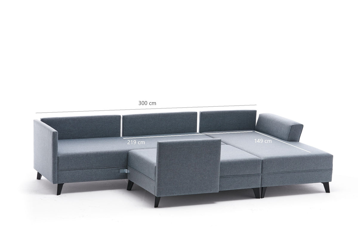 Efsun Bettsofa - Anthrazit in Anthrazit präsentiert im Onlineshop von KAQTU Design AG. Bettsofa rechts ist von Atelier Del Sofa