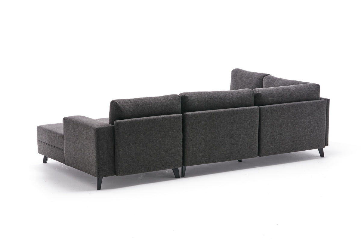 Efsun Bettsofa - Anthrazit in Anthrazit präsentiert im Onlineshop von KAQTU Design AG. Bettsofa rechts ist von Atelier Del Sofa