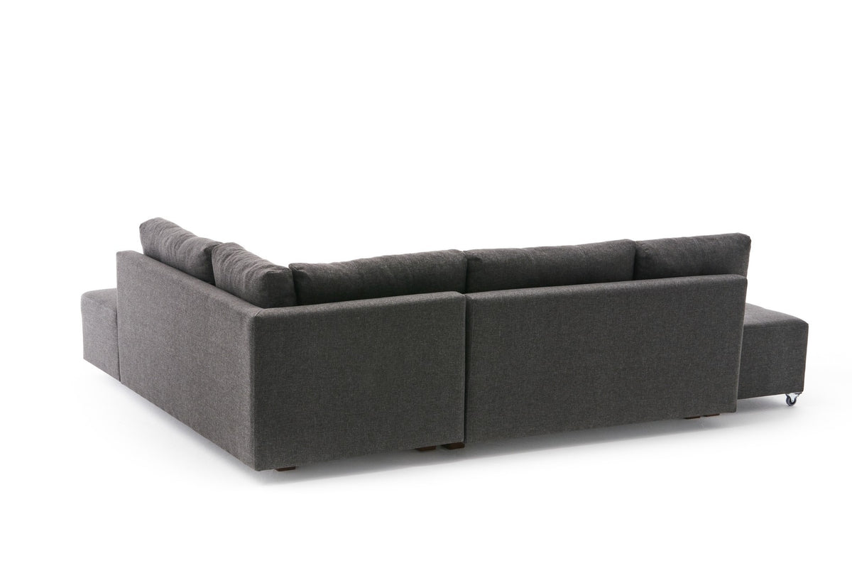 Manama Corner Sofa Bed Right Bettsofa - Anthrazit in Anthrazit präsentiert im Onlineshop von KAQTU Design AG. Bettsofa rechts ist von Atelier Del Sofa