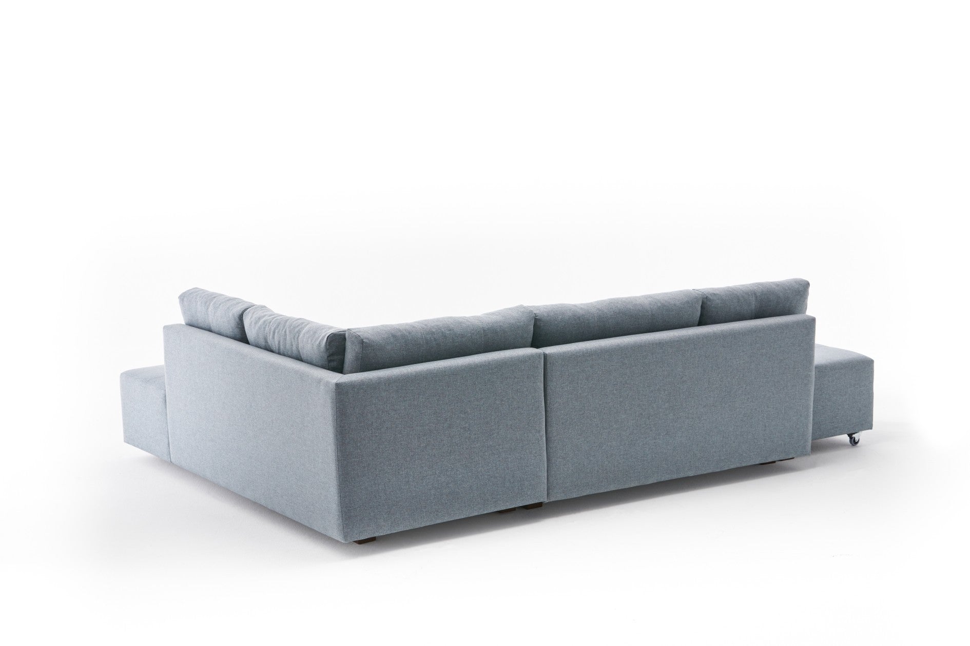Manama Corner Sofa Bed Right - Light Blue in Helles Blau präsentiert im Onlineshop von KAQTU Design AG. Bettsofa ist von Atelier Del Sofa