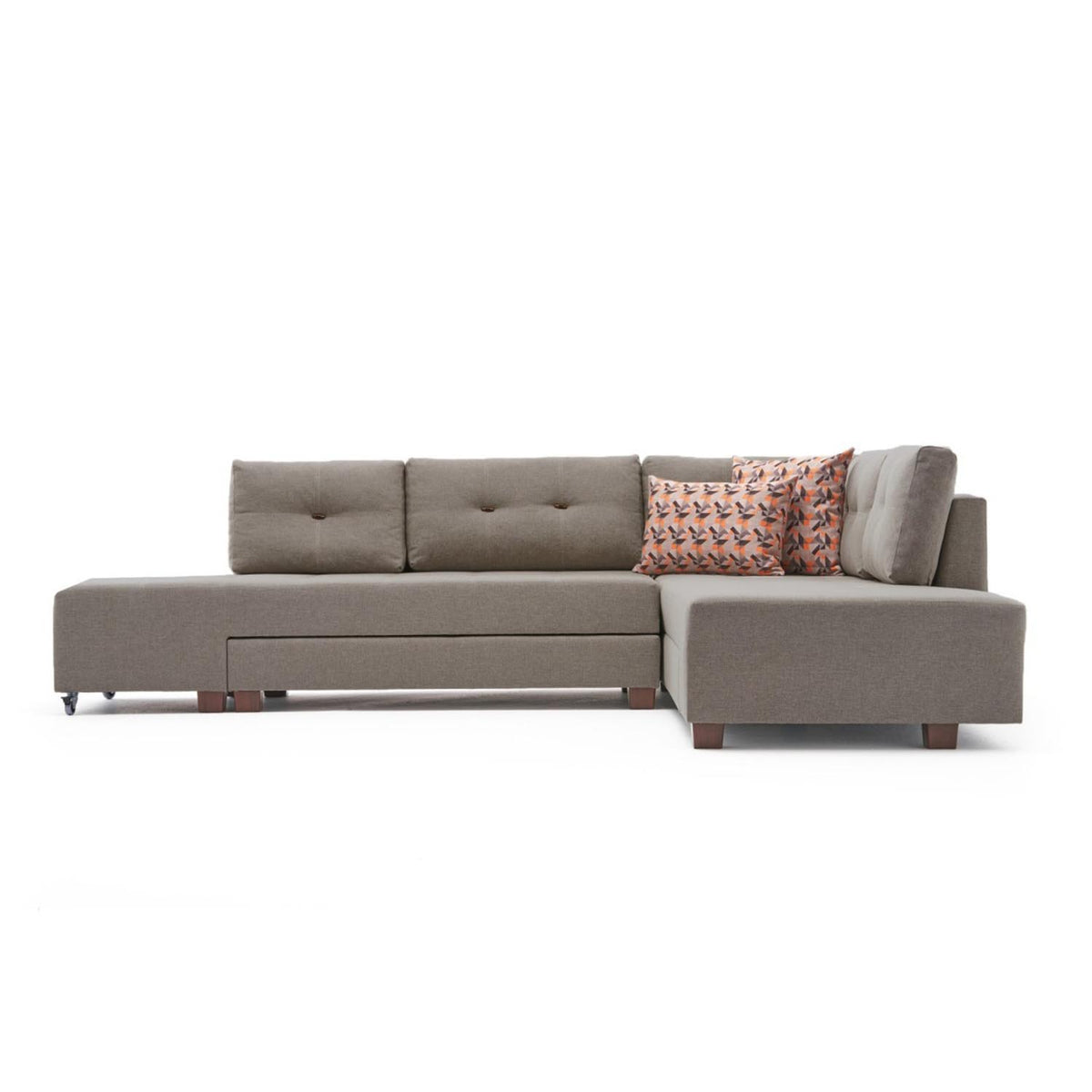 Manama Corner Sofa Bed Right Bettsofa - Sahne in Sahne präsentiert im Onlineshop von KAQTU Design AG. Bettsofa rechts ist von Atelier Del Sofa