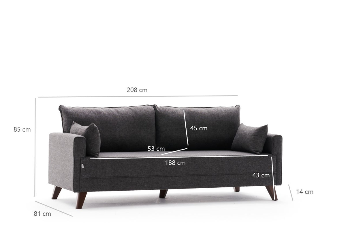 Bella Sofa For 3 Pr 3er Sofa - Anthrazit in Anthrazit präsentiert im Onlineshop von KAQTU Design AG. 3er Sofa ist von Atelier Del Sofa