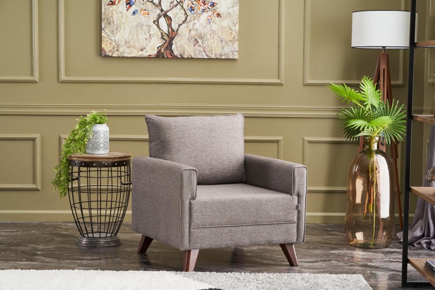 Bella Armchair - Brown in Braun präsentiert im Onlineshop von KAQTU Design AG. Modulares Sofa ist von Atelier Del Sofa