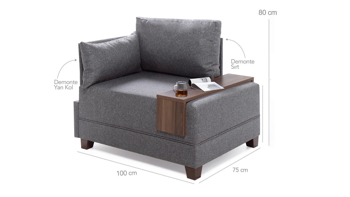 Fly Left Modulares Sofa - Blau in Blau präsentiert im Onlineshop von KAQTU Design AG. Modulares Sofa ist von Atelier Del Sofa