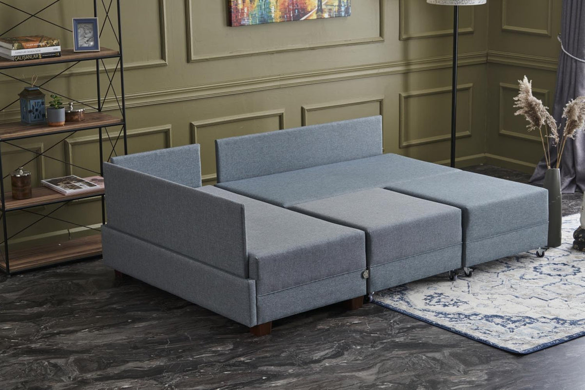 Fly Left Bettsofa - Blau in Blau präsentiert im Onlineshop von KAQTU Design AG. Bettsofa links ist von Atelier Del Sofa