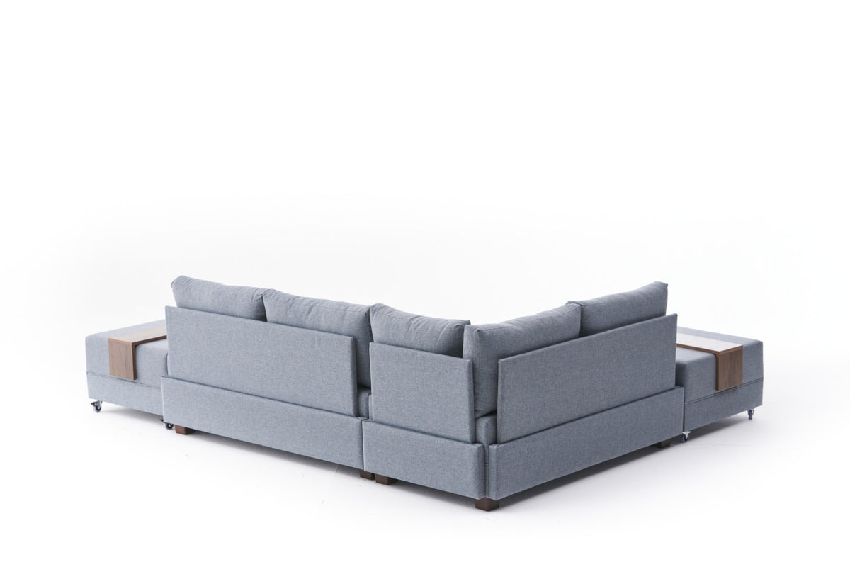 Fly Left Bettsofa - Blau in Blau präsentiert im Onlineshop von KAQTU Design AG. Bettsofa links ist von Atelier Del Sofa