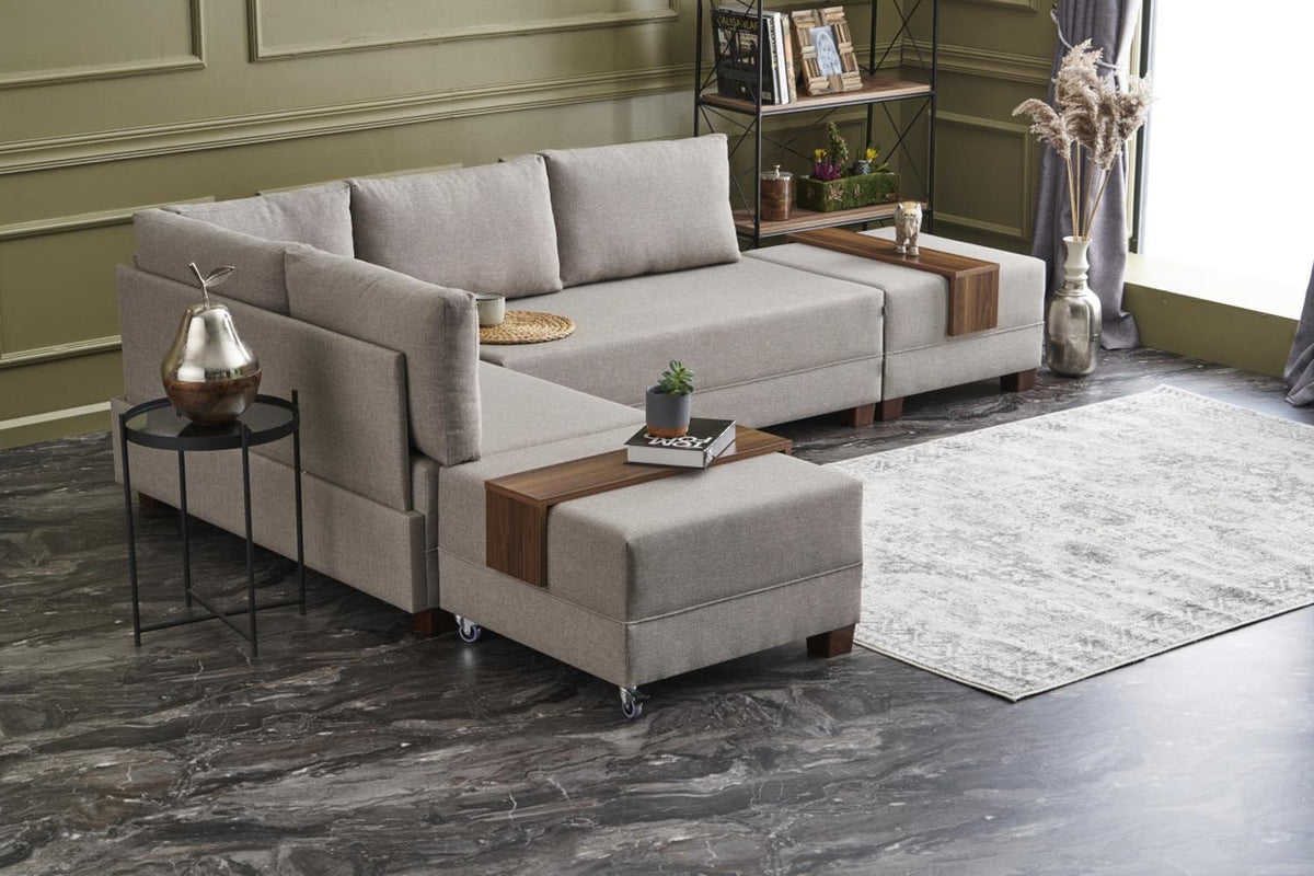 Fly Left Bettsofa - Sahne in Sahne präsentiert im Onlineshop von KAQTU Design AG. Bettsofa links ist von Atelier Del Sofa