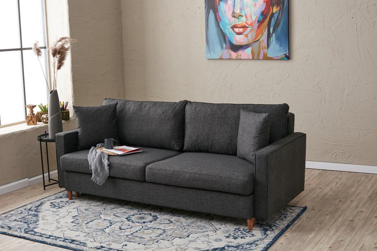 Eva Bettsofa - Anthrazit in Anthrazit präsentiert im Onlineshop von KAQTU Design AG. Bettsofa ist von Atelier Del Sofa
