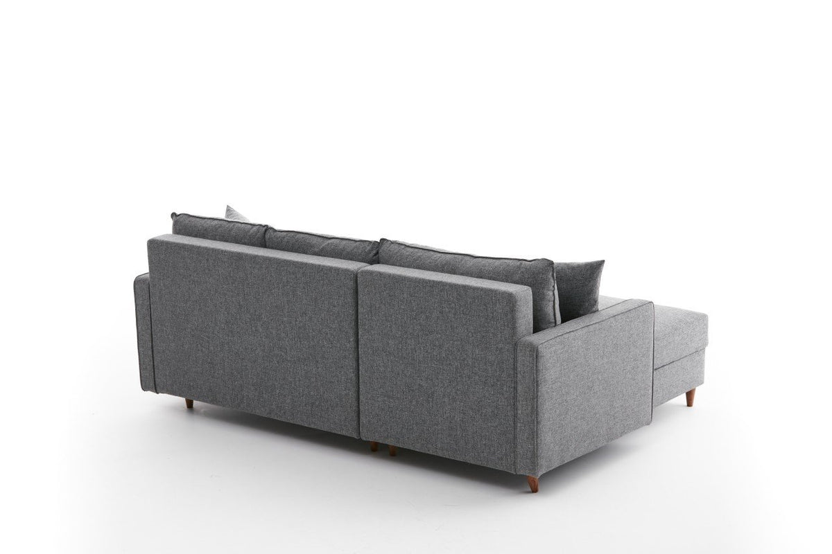 Eva Left Ecksofa - Grau in Grau präsentiert im Onlineshop von KAQTU Design AG. L-Sofa rechts ist von Atelier Del Sofa