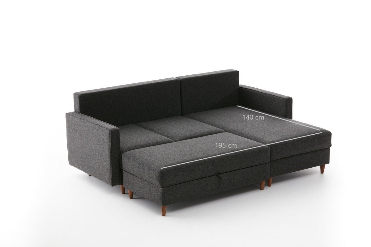 Eva Right Ecksofa - Anthrazit in Anthrazit präsentiert im Onlineshop von KAQTU Design AG. L-Sofa rechts ist von Atelier Del Sofa