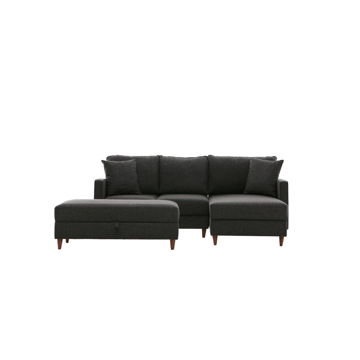 Eva Right Ecksofa - Anthrazit in Anthrazit präsentiert im Onlineshop von KAQTU Design AG. L-Sofa rechts ist von Atelier Del Sofa