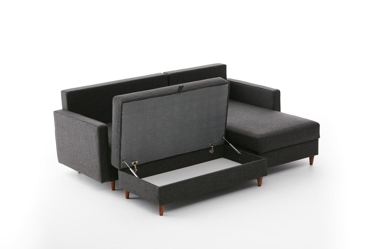 Eva Right Ecksofa - Anthrazit in Anthrazit präsentiert im Onlineshop von KAQTU Design AG. L-Sofa rechts ist von Atelier Del Sofa