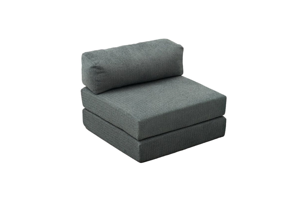 Grüner Sessel Comfort 1-Sitzer Sofa von Atelier Del Sofa mit Chenille-Bezug, gepolsterter Sitz- und Rückenfläche, kompakte Form, 95 x 95 x 75 cm.