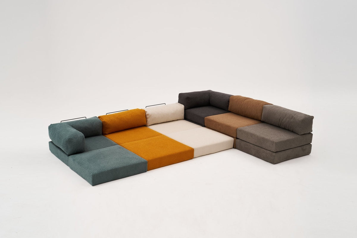 Comfort 1-Sitzer Sofa von Atelier Del Sofa, orangefarbener Sessel mit Chenille-Bezug, kompakte Form mit gepolsterter Sitz- und Rückenfläche
