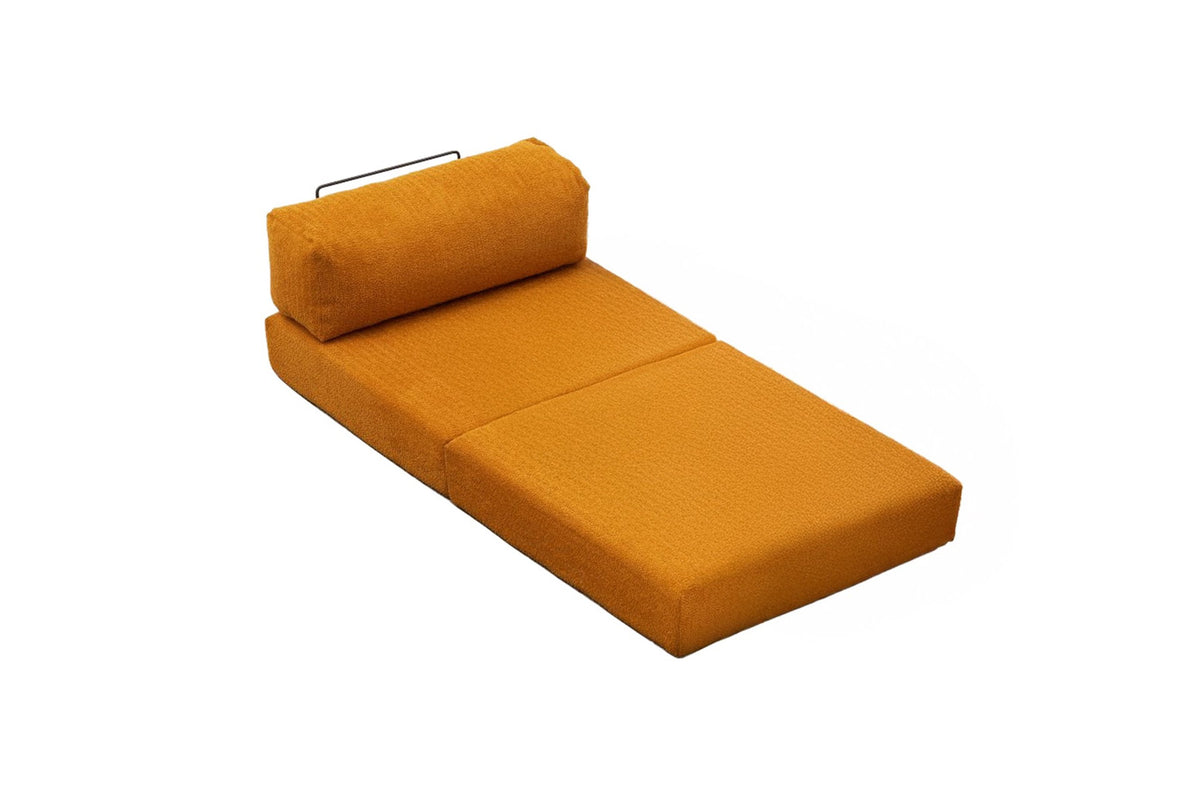 Comfort 1-Sitzer Sofa von Atelier Del Sofa, orangefarbener Sessel mit Chenille-Bezug, kompakte Form mit gepolsterter Sitz- und Rückenfläche