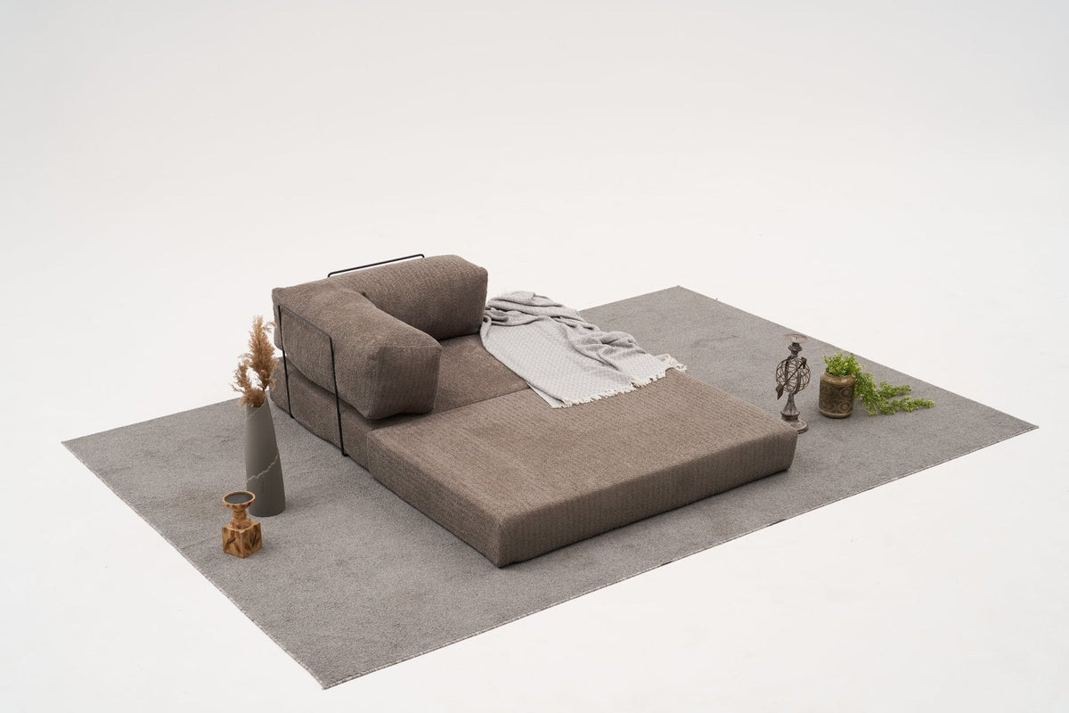 Comfort Ecksofa von Atelier Del Sofa in Grau, Ecksofa mit Chenille-Bezug, Masse 290x95x75 cm, Weichschaum-Sitzfläche, Türkei produziert.
