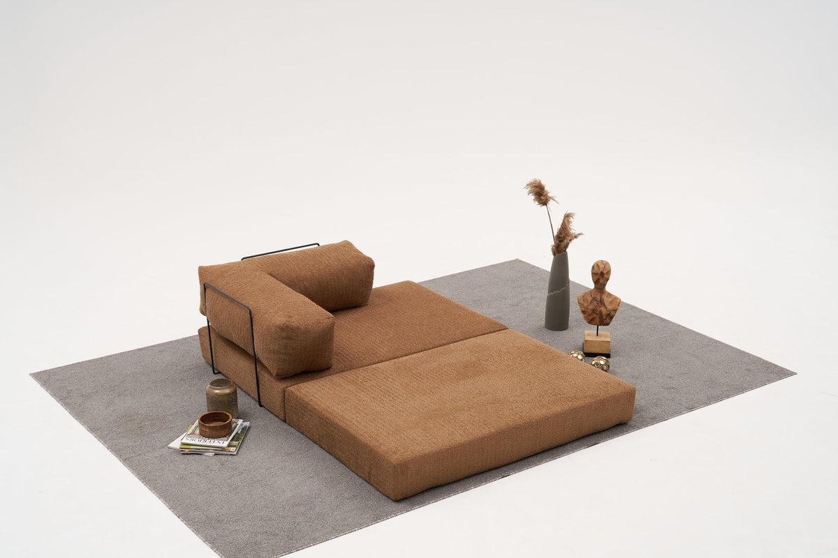 Comfort Ecksofa in Braun mit Chenille-Bezug, Eckform, erkennbare Polsterung und Sitzfläche, Produktfoto von Atelier Del Sofa.