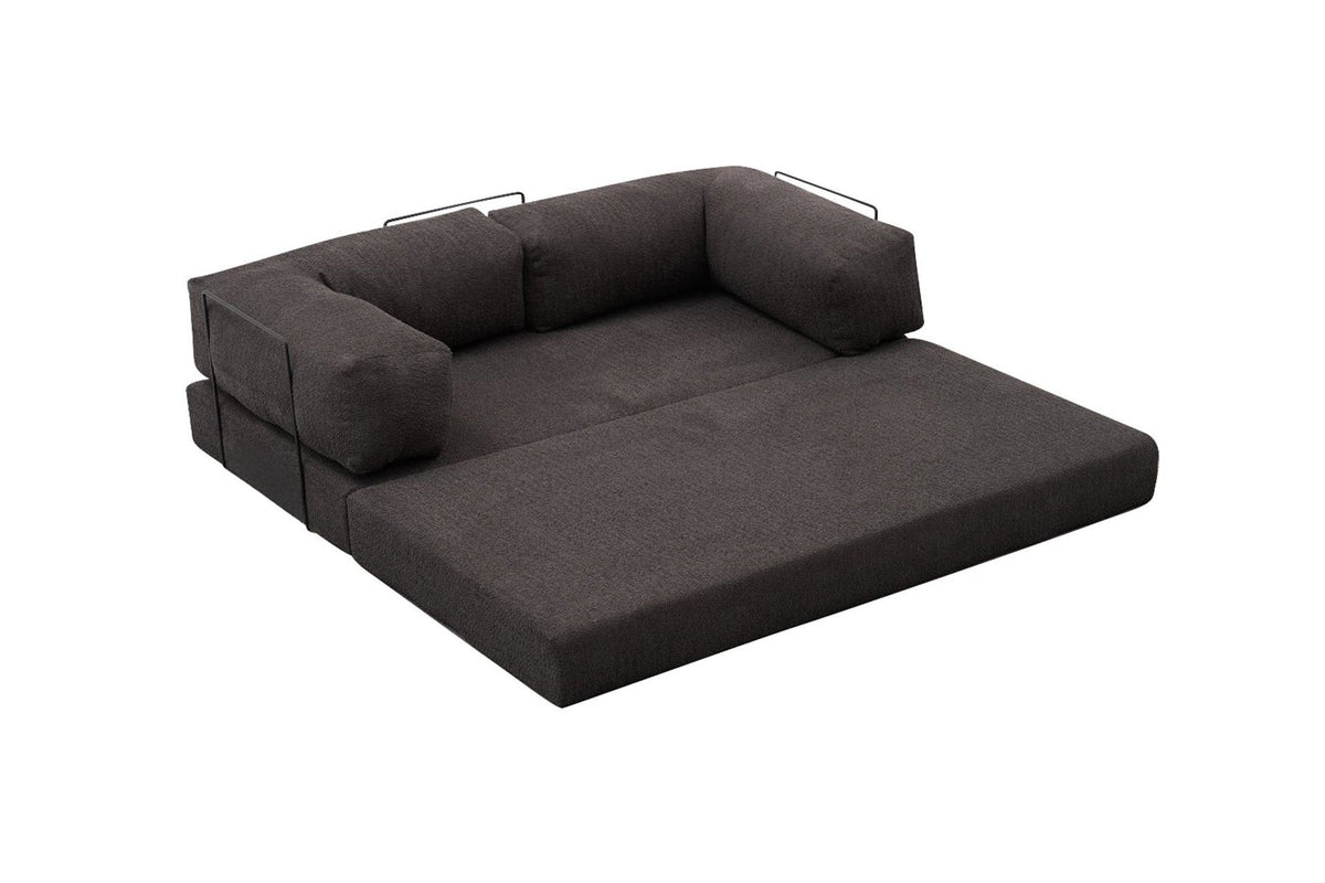Comfort Mini-Ecksofa in Anthrazit mit Chenille-Bezug, kompaktem Ecksofa-Design und sichtbarer Sitzfläche aus Weichschaum, Türkei-Produktion.