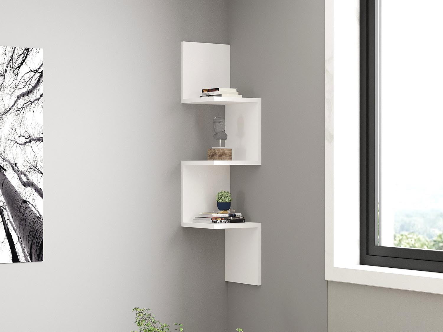 Zikzak - White in Weiss präsentiert im Onlineshop von KAQTU Design AG. Wandregal ist von Hanah Home