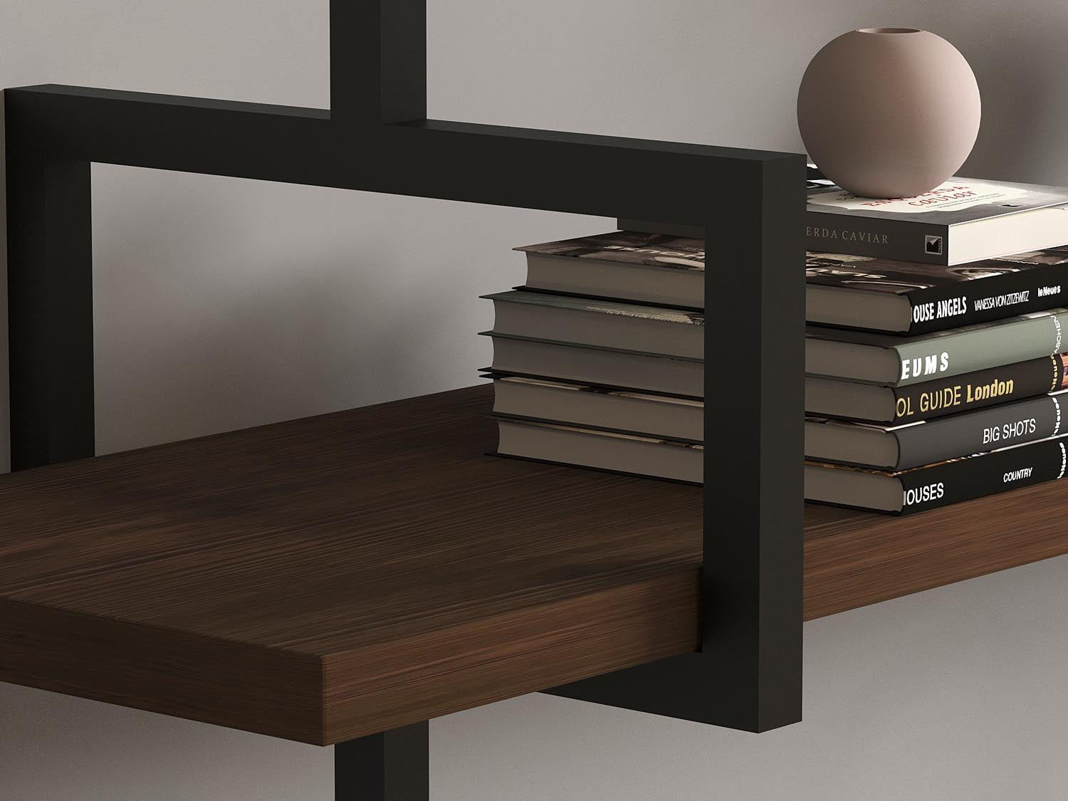 Uras - Walnut in Walnuss präsentiert im Onlineshop von KAQTU Design AG. Wandregal ist von Hanah Home